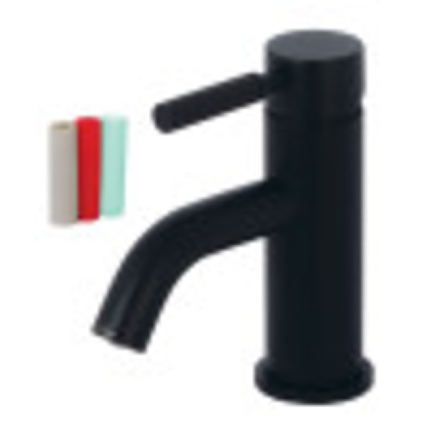 Matte Black Nickel Single-Handle Bathroom Faucet with Silicone Rubber Coated Handles