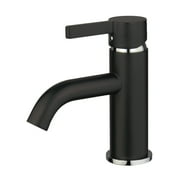 Fauceture LS8227CTL Continental Single-Handle Bathroom Faucet with Push Pop-Up, Matte Black/Polished Chrome