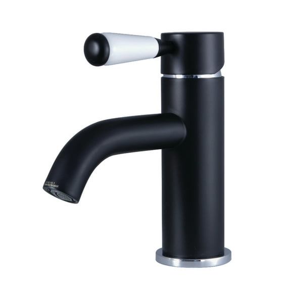 Fauceture LS8227DPL Paris Single-Handle Bathroom Faucet with Push Pop-Up, Matte Black/Polished Chrome