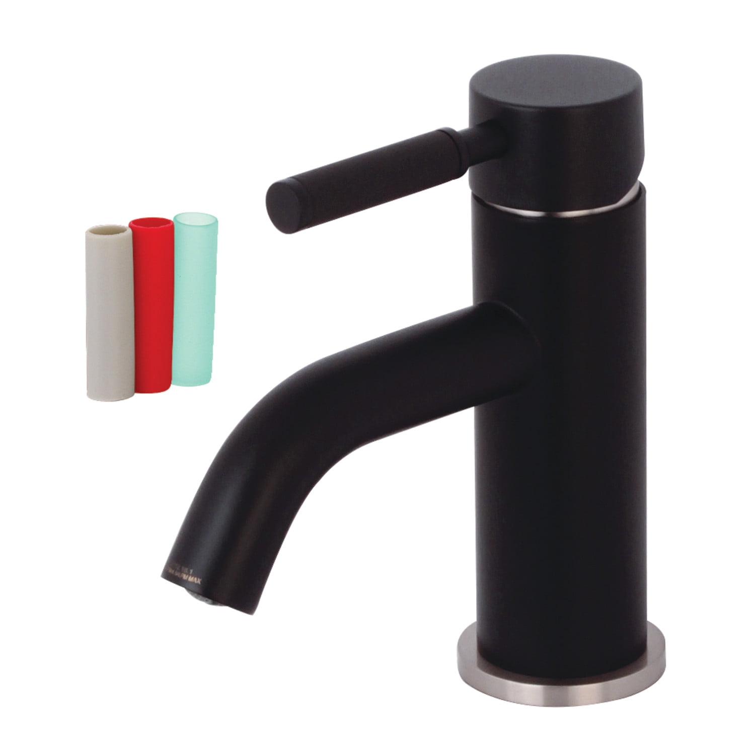 Fauceture LS8229DKL Kaiser Single-Handle Bathroom Faucet with Push Pop-Up, Matte Black/Brushed Nickel