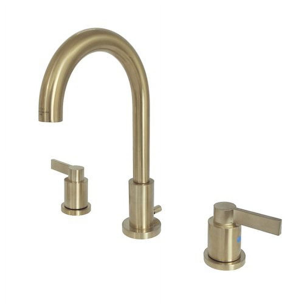 Brushed Brass Widespread Bathroom Faucet with Lever Handles