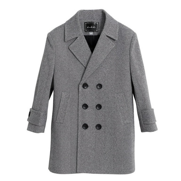 Casual Lapel Double Buckle Plaid Overcoat Casual Lapel Double Buckle Plaid Overcoat