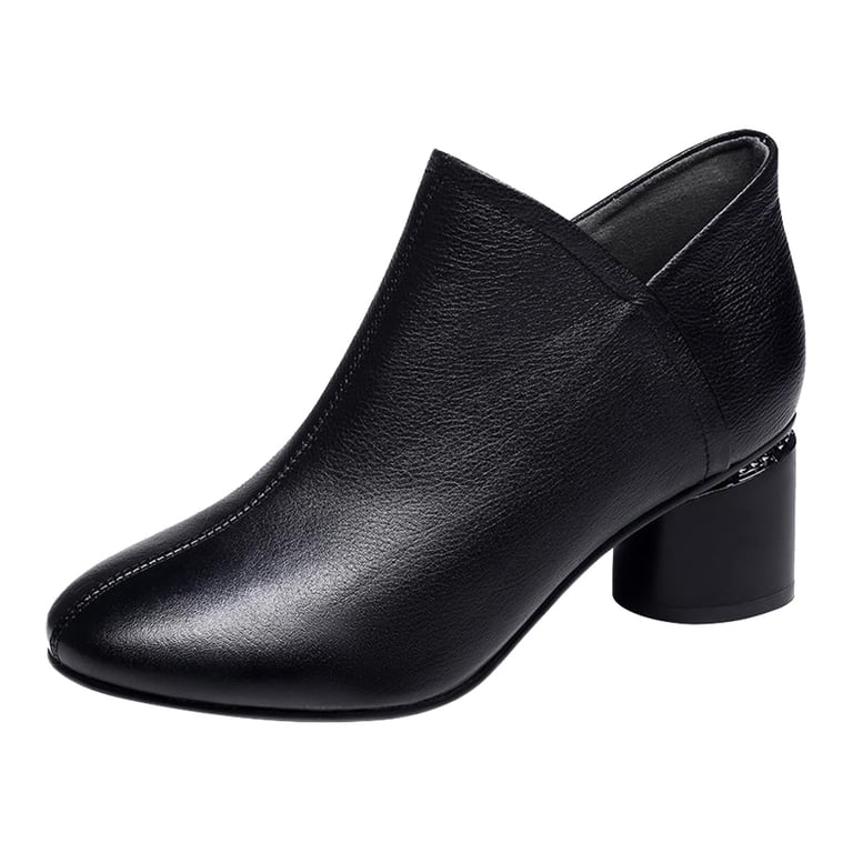 Fauean Fall Boots for Women 2024 Square Heels Short Booties Simple 