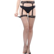 Fauean Fishnet Stockings for Women Women's Transparent Lace Suspender Pantyhose Tights B