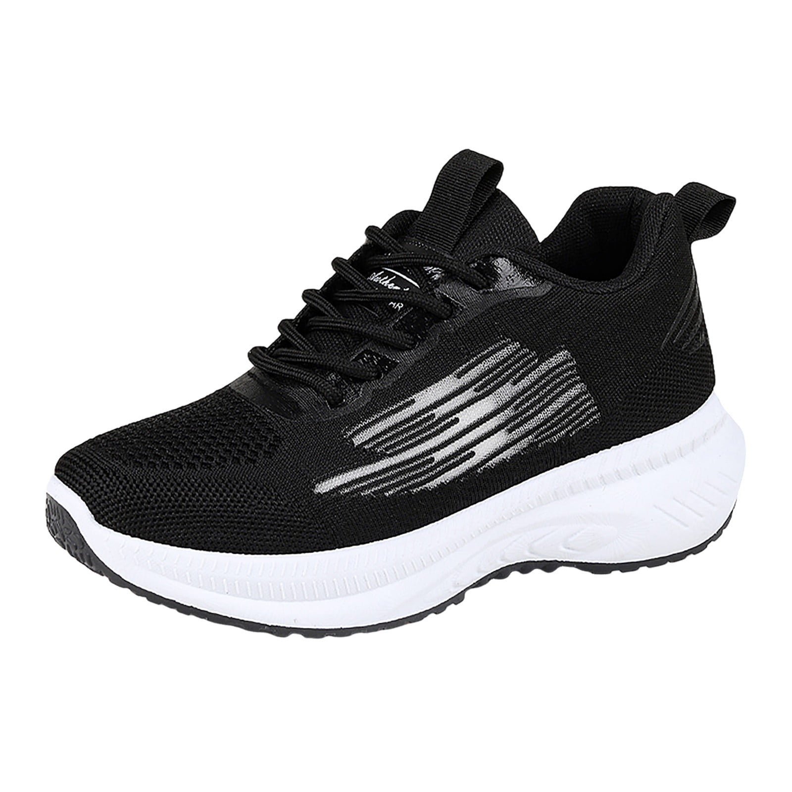 Fauean Sneakers for Women Comfortable Soft Sole Lightweight Mesh Breathable Casual Shoes Black Size 39