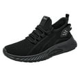 thumbnail image 1 of Fauean Sneakers for Women Round Toe Lace up Casual Sneakers Breathable Fitness Walking Shoes Black Size 41, 1 of 6