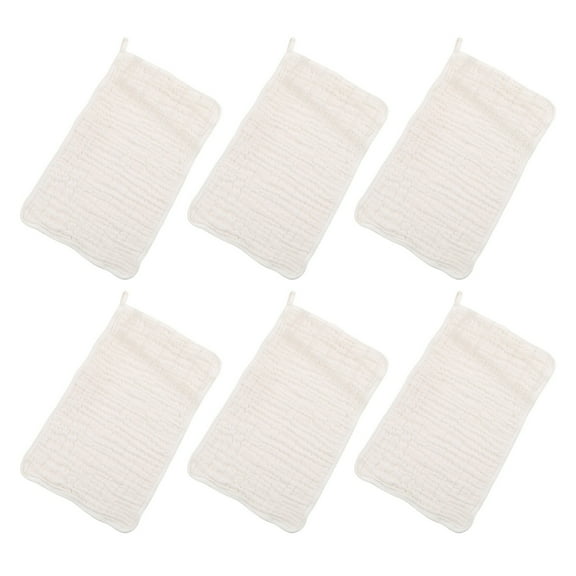 Fauean Towels 6 Pcs Muslin Cloths Hand Washcloths Soft Absorbent for Kitchen and Home White One Size