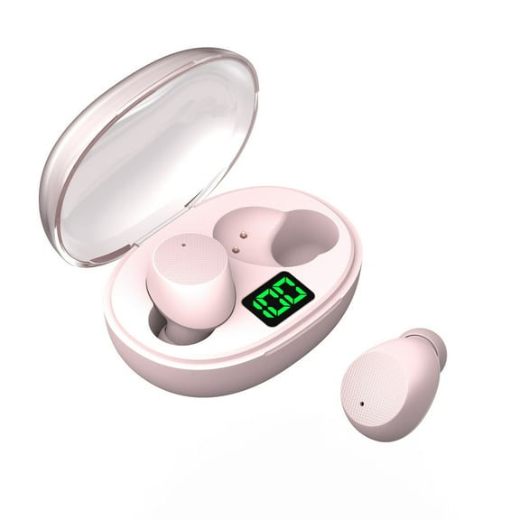 Fauean Wireless Headphones in Ear Stereo Earbuds with LED Display Charging Case Headset Pink