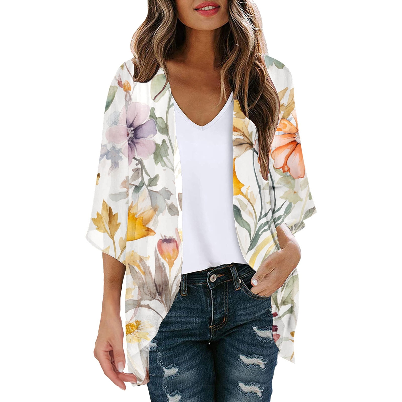 Floral lightweight cardigan discount