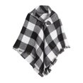 thumbnail image 1 of Fauean Women's Shawl Wraps Fall Knitted Pullover Sweaters Ladies Plaid Cape with Tassel Hem Light Gray Size A, 1 of 3