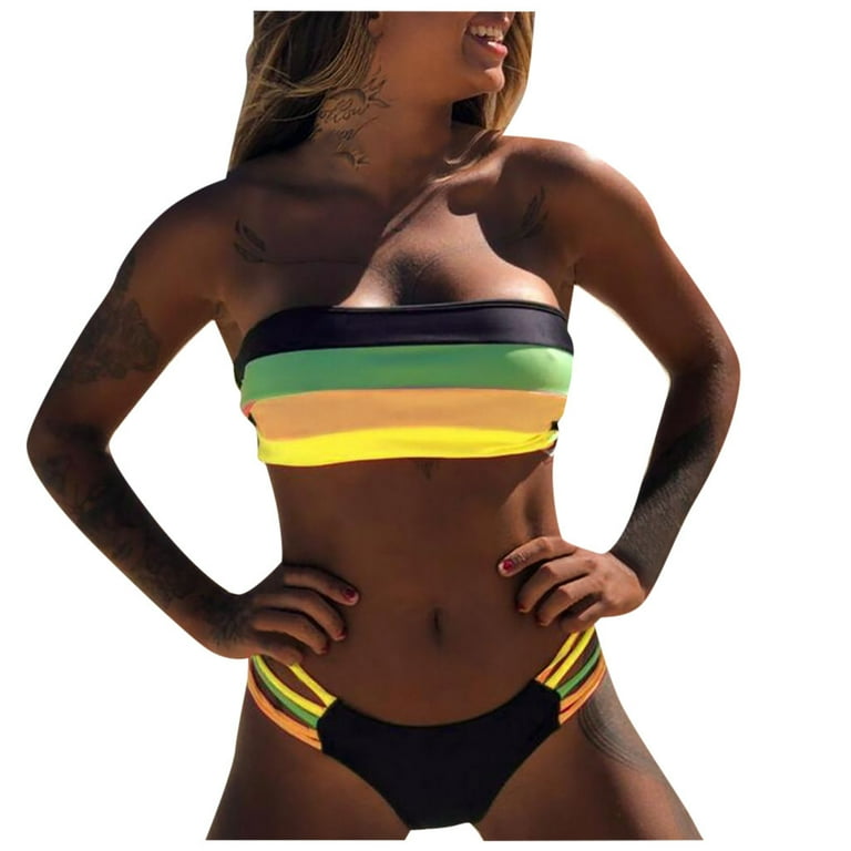 Yellow strapless bikini new arrivals