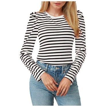 Fauean Womens Long Sleeve T Shirts Crew Neck Comfortable Simple Pullover Tops Daily Wear White Size XXL