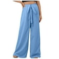 Fauean Womens Pants Casual High Waist Wide Leg Pants Spring Summer