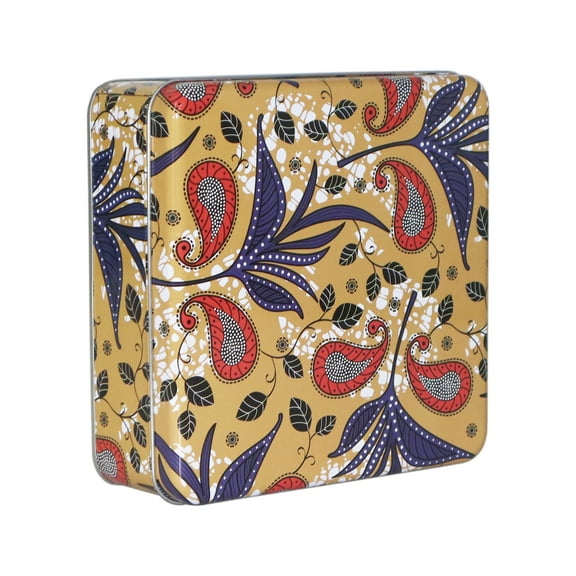 Fauevav Metal Rustic Cookie Tin with Lid Square Multipurpose Farmhouse Storage Container VintageTin Containers for Cookies Candy Brownies Snacks Chocolate Cake Craft Holiday Party Gift Box