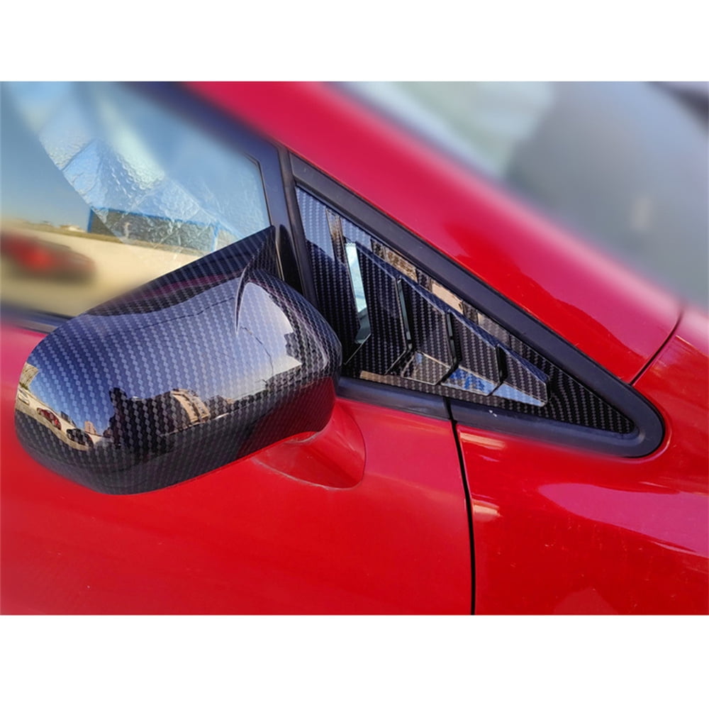 Fauful 1 Pair Carbon Fiber Style Side Front Window Louver Shutter Cover