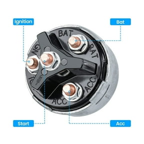 Fauful 12V Universal Engine Ignition Switch, 2 Keys, 4 Position, Rotary Vehicle Switch