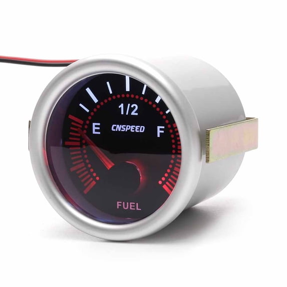 Fauful 2″ 52mm LED Metal& ABS Car Pointer Fuel Level Gauge Meter With Smoke Face