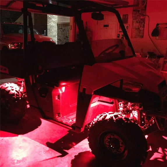 Fauful 4Pcs Brilliant RED 9W High Power LED Rock Light for JEEP Offroad Truck Boat Under Body Tail Light Source