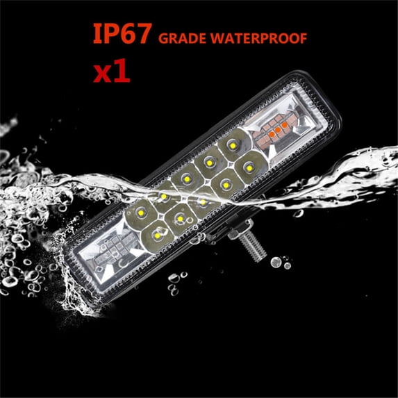Fauful Three In One 6 Inch 24W 2400Lm White Amber Fog Warning Flash Strobe Led Work Light For Car Truck Motorcycle 12V 24V