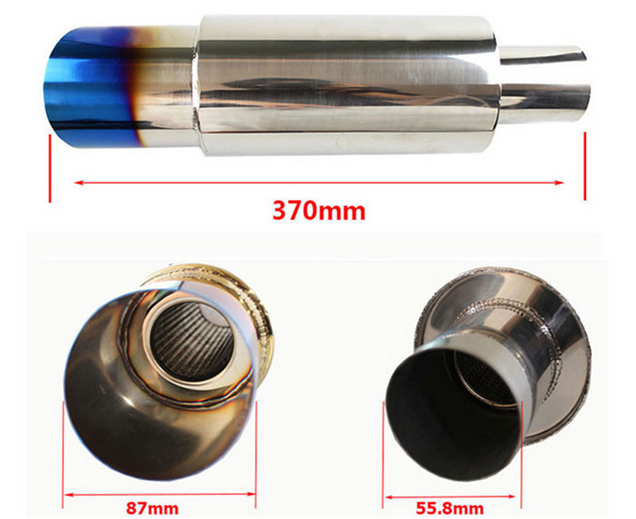 Fauful Universal 304 Stainless Steel Roasted Blue Exhaust Pipe Racing