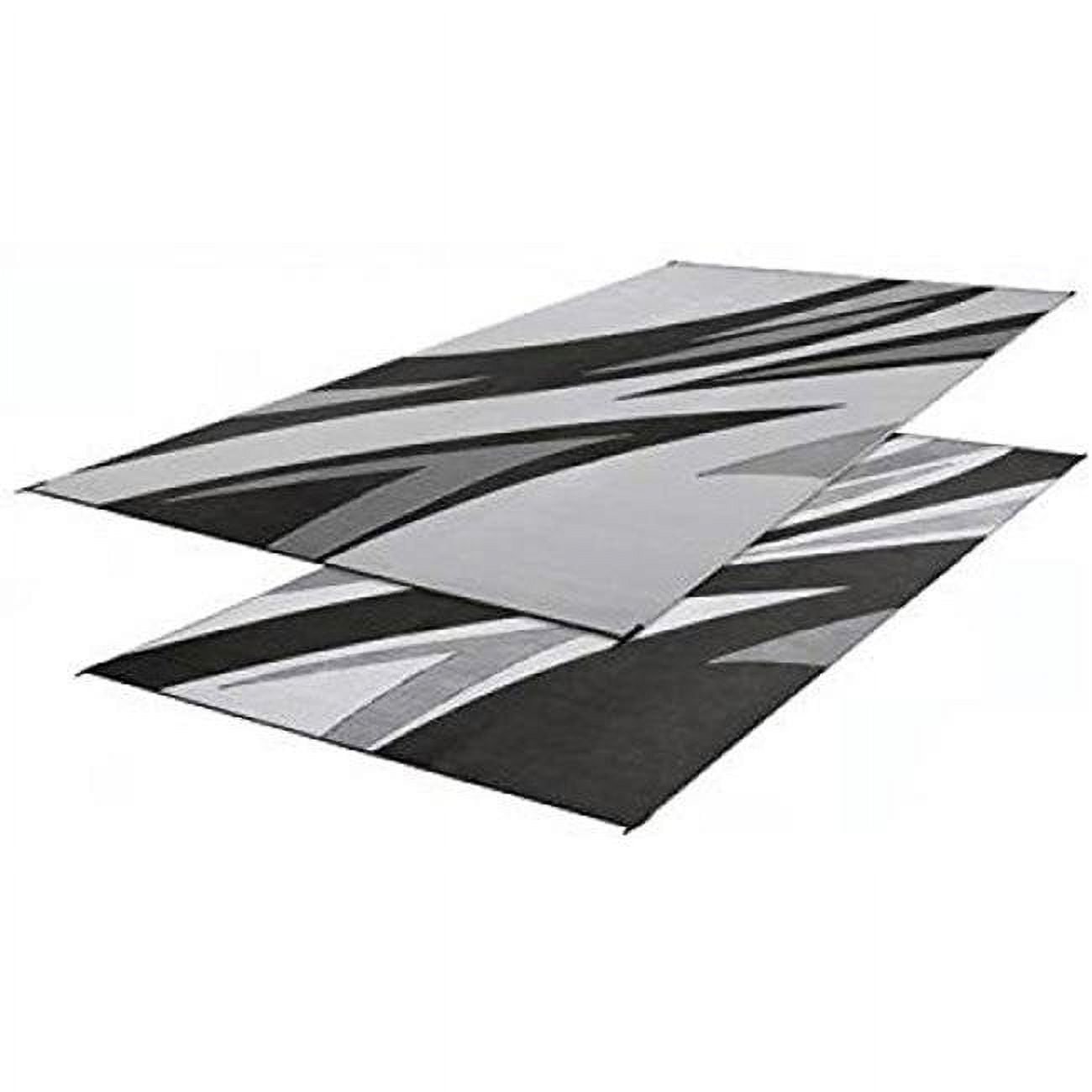 Faulkner 46341 RV Mat Summer Waves Black and White 8' x 20