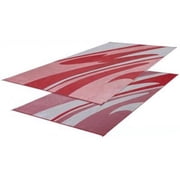 Faulkner 46361 Reversible Rv Outdoor Patio Mat - Burgundy Mirage Design - 8 X 16