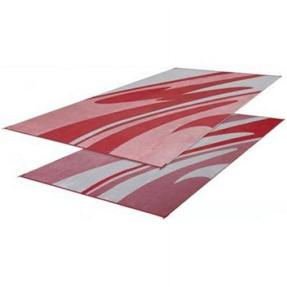 Faulkner 46361 Reversible Rv Outdoor Patio Mat - Burgundy Mirage Design - 8' X 16'