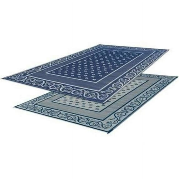 Faulkner 48698 6 x 9 in. Reversible RV Outdoor Vineyard Patio | Blue