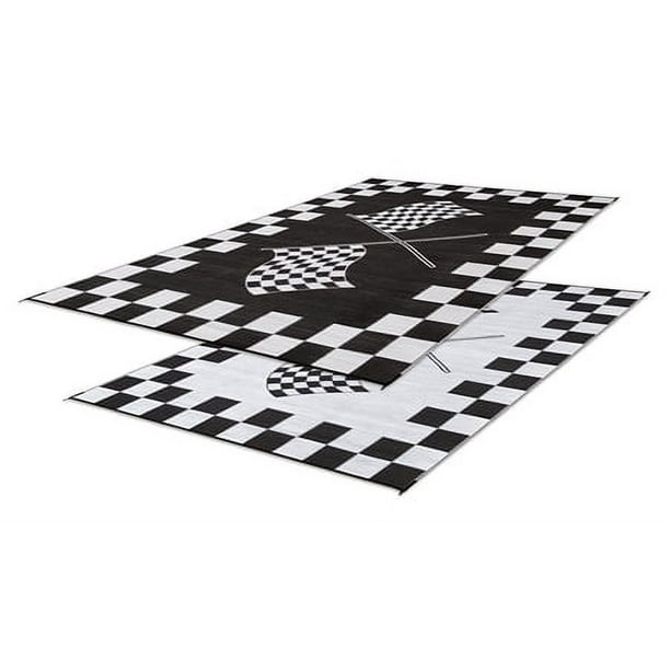 Faulkner 48709 Reversible Rv Outdoor Patio Mat - Black & White ...