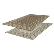 Faulkner 49599 Reversible RV Outdoor Patio Mat Beige Vineyard Design 8 x 16