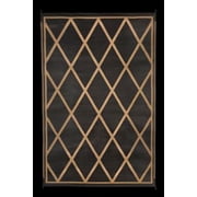 Faulkner 68900 Reversible Rv Outdoor Patio Mat - Black & Beige Diamond Design - 8 X 20