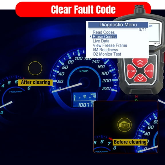 Fault diagnosis instrument,Car Tool Vehicle Car Kw309 Code Car Scanner Vehicle Kw309 Can Scan Professional Code Universal Car Code Vehicle Code Car Eryue Kw309 Scanner Kw309 Code Scanner