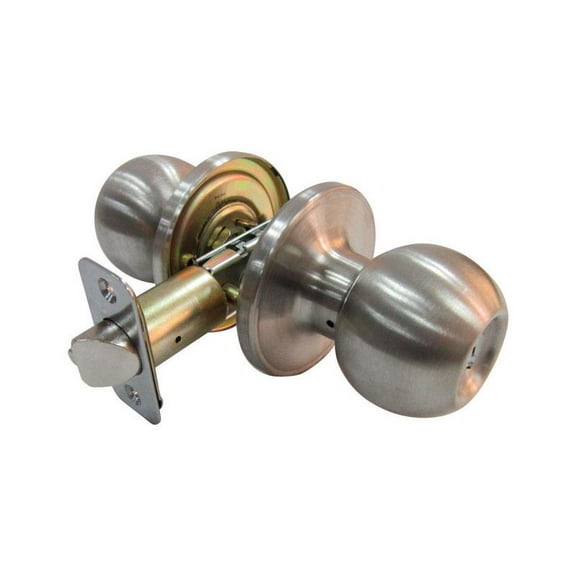 Faultless 5002040 Ball Satin Stainless Steel Metal Privacy Knob with 3 Grade Right Handed