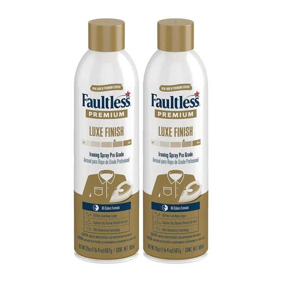 Faultless Ironing Spray, Premium, Luxe Finish, Pro Grade, 20 oz (Pack of 2)