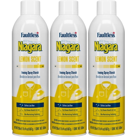 Faultless Niagara Lemon Scent Ironing Spray Starch 20oz 3pk