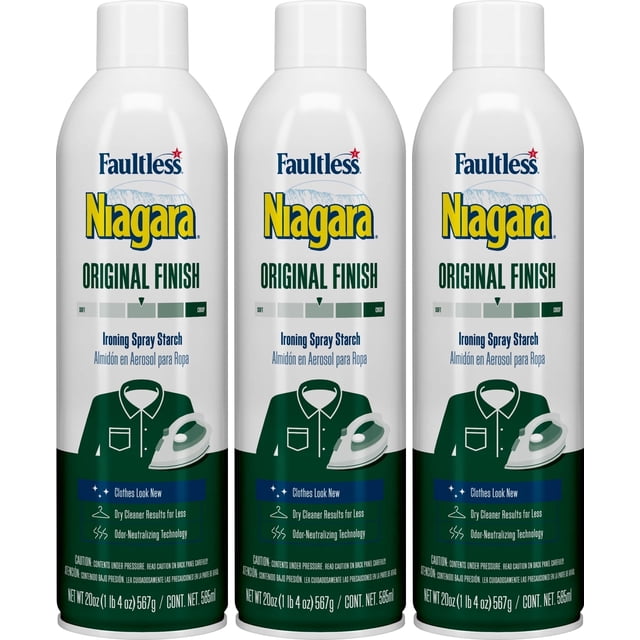 Faultless Niagara Ironing Spray Starch for Clothes Laundry Fabric, 3 ...