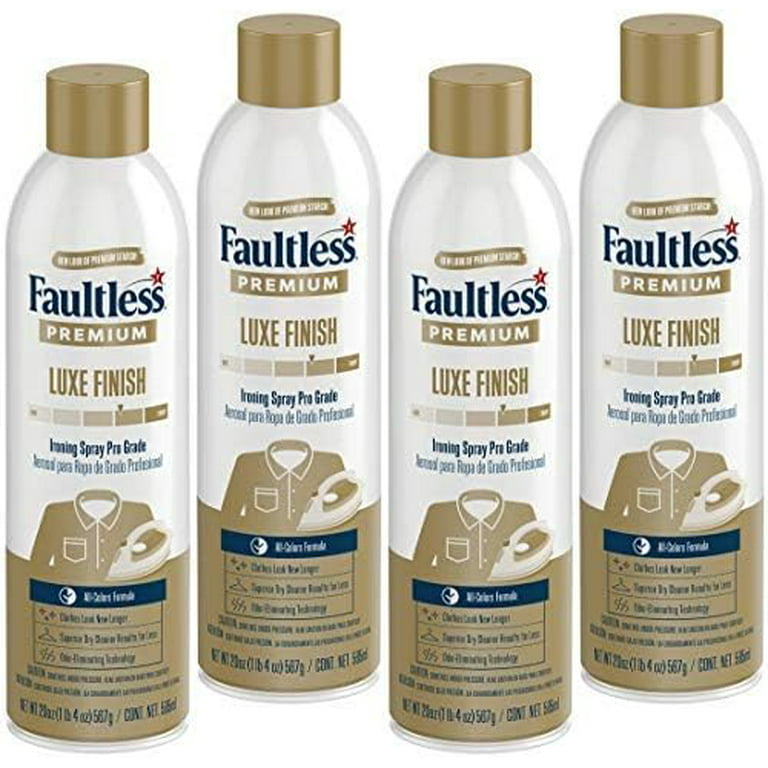 Faultless Premium Luxe Spray Starch (20 Oz, 4 Pack) Spray Starch For  Ironing That Makes Your Clothes New Again, Use As A Spray On Starch That  Reduces