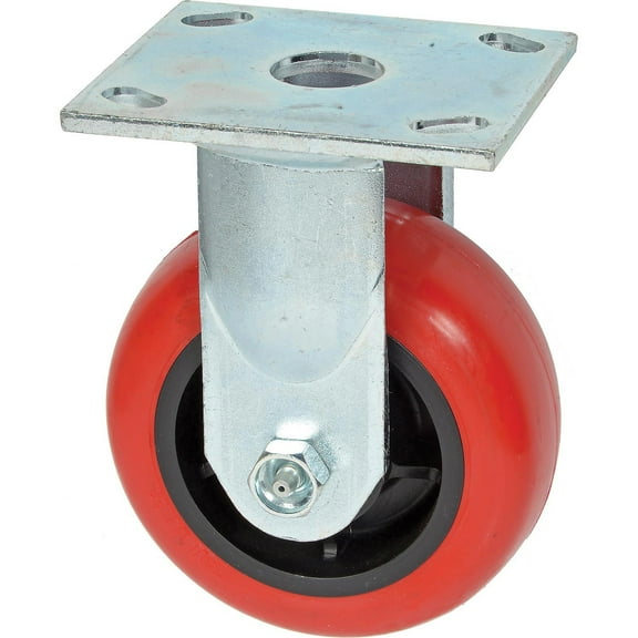 Faultless Rigid Plate Caster 3498-5 5"" Polyurethane Wheel