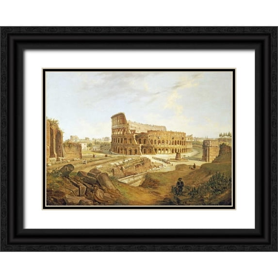 Faure, Jean Victor Louis 14x11 Black Ornate Wood Framed with Double Matting Museum Art Print Titled - The Colisseum, Rome