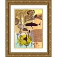thumbnail image 1 of Faust, Richard 11x14 Gold Ornate Wood Framed with Double Matting Museum Art Print Titled - Doodle Fish, 1 of 4