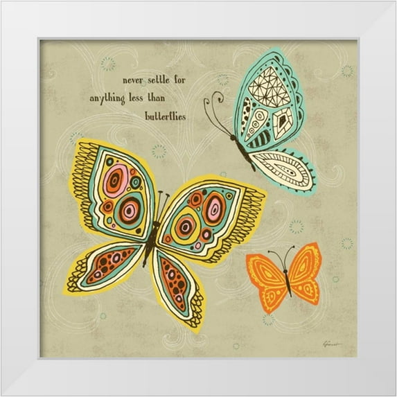 Faust, Richard 12x12 White Modern Wood Framed Museum Art Print Titled - Ragtag Butterfly 3