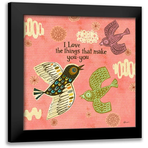 Faust, Richard 15x15 Black Modern Framed Museum Art Print Titled - Birdie Bliss 2