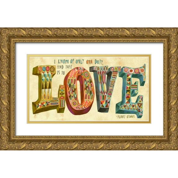 Faust, Richard 18x11 Gold Ornate Wood Framed with Double Matting Museum Art Print Titled - French Love