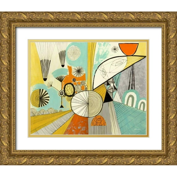 Faust, Richard 24x20 Gold Ornate Wood Framed with Double Matting Museum Art Print Titled - Jazzy Stuff