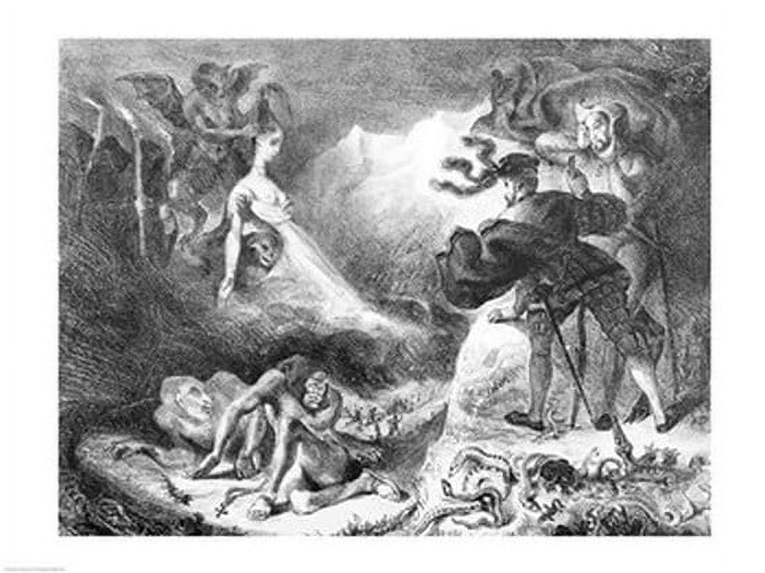 Faust and Mephistopheles at the Witches Sabbath from Goethes Faust 1828 Canvas Art - Eugene Delacroix (24 x 18)