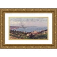 thumbnail image 1 of Fausto Zonaro 24x16 Gold Ornate Framed and Double Matted Museum Art Print Titled - View of Nisantasi with the Dolmabahce Mosque, Constantinople, 1 of 4