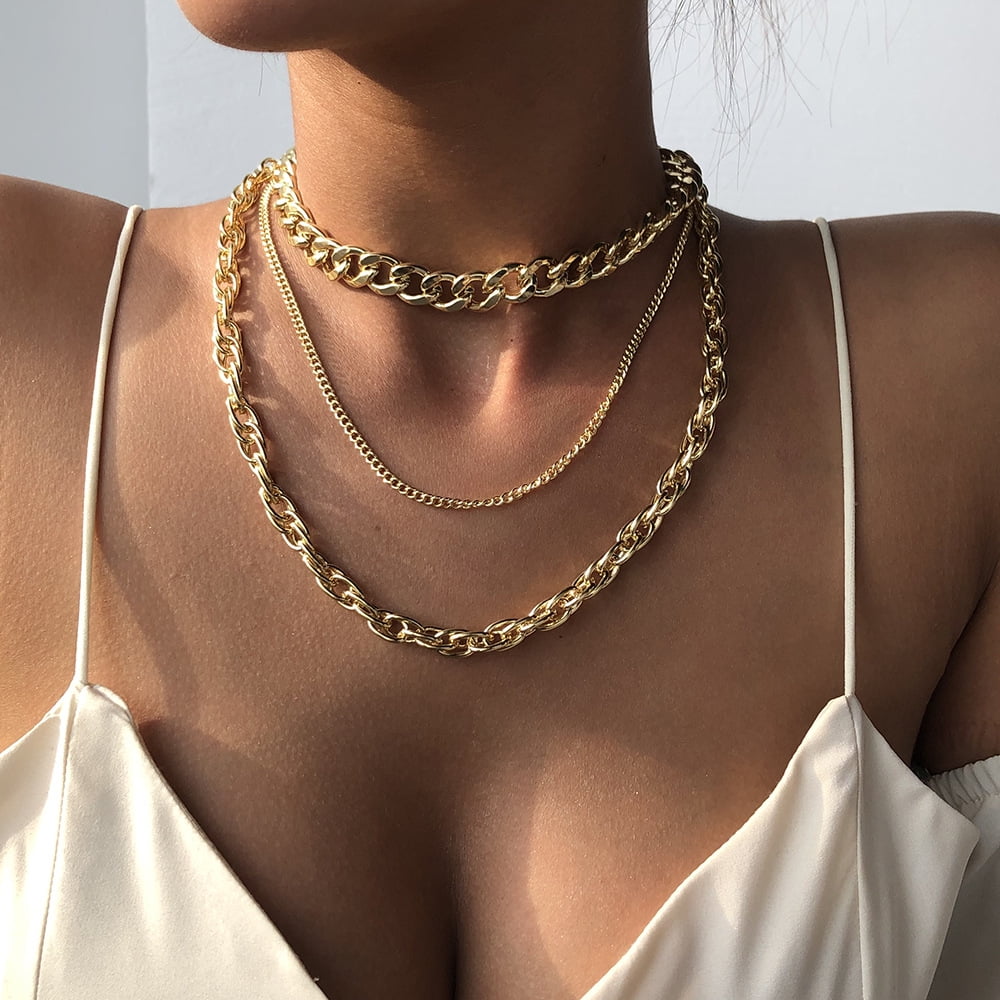 Gemma Gold Chunky Rope Chain Necklace - Waterproof Jewelry