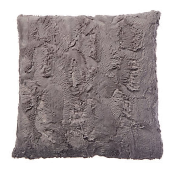 Faux Addict Contempo 22x22" Luxury Faux Fur Pillow in Charcoal