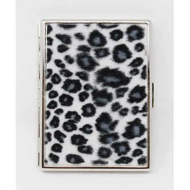 Faux Animal Fur Compact Metal-Plated Cigarette Case (9 100s Size Cigarettes)
