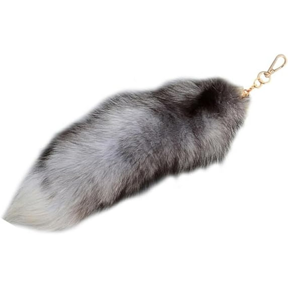 Faux Animal Tail Keychain Fluffy Faux Fur Tail Pendant 15.75" Long Tail Charms Keyring Holder for Handbag Backpack